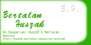 bertalan huszak business card